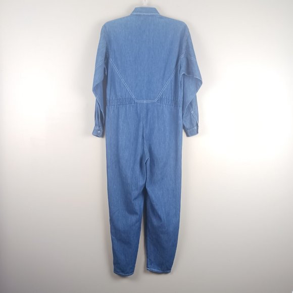 Calvin Klein Sport| Vintage Chambray Soft Denim Jumpsuit Size Petite - Picture 3 of 5